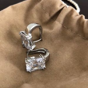 NWOT Stainless Steel Faux Diamond Earrings- QVC